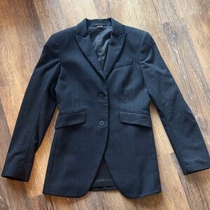 Theory Navy Pinstriped Jacket Size 6 Wool
